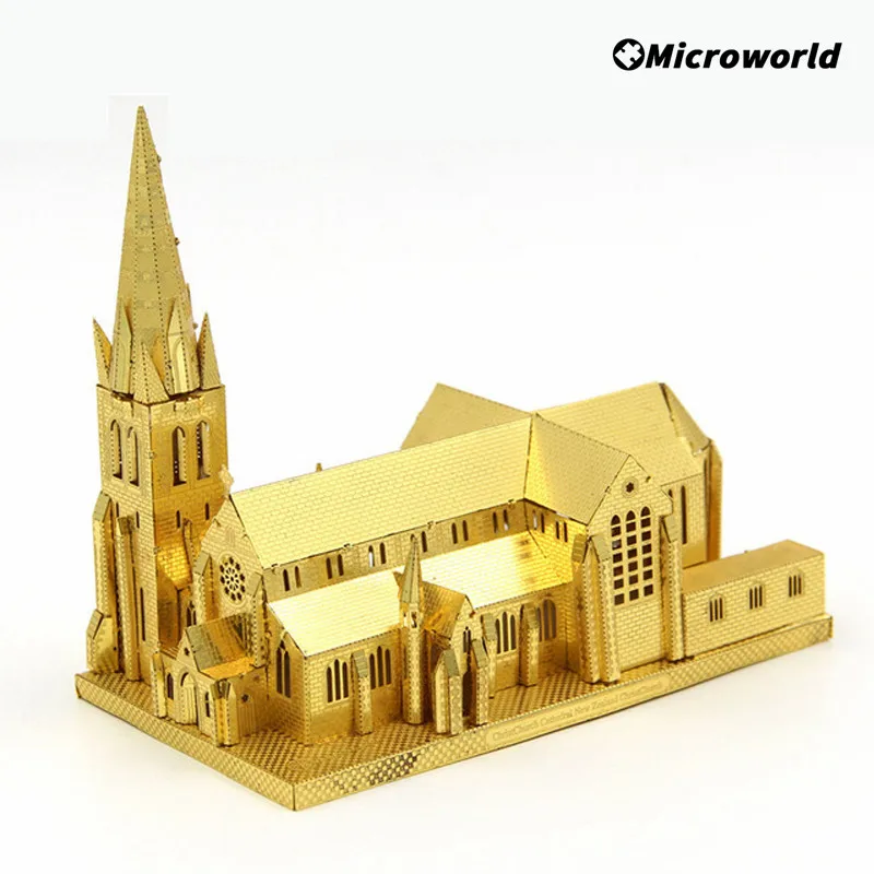 

Microworld 3D DIY Metal Puzzle Christchurch Cathedral Building Model Educational Puzzle Laser Cutting Jigsaw For Adults Handmade