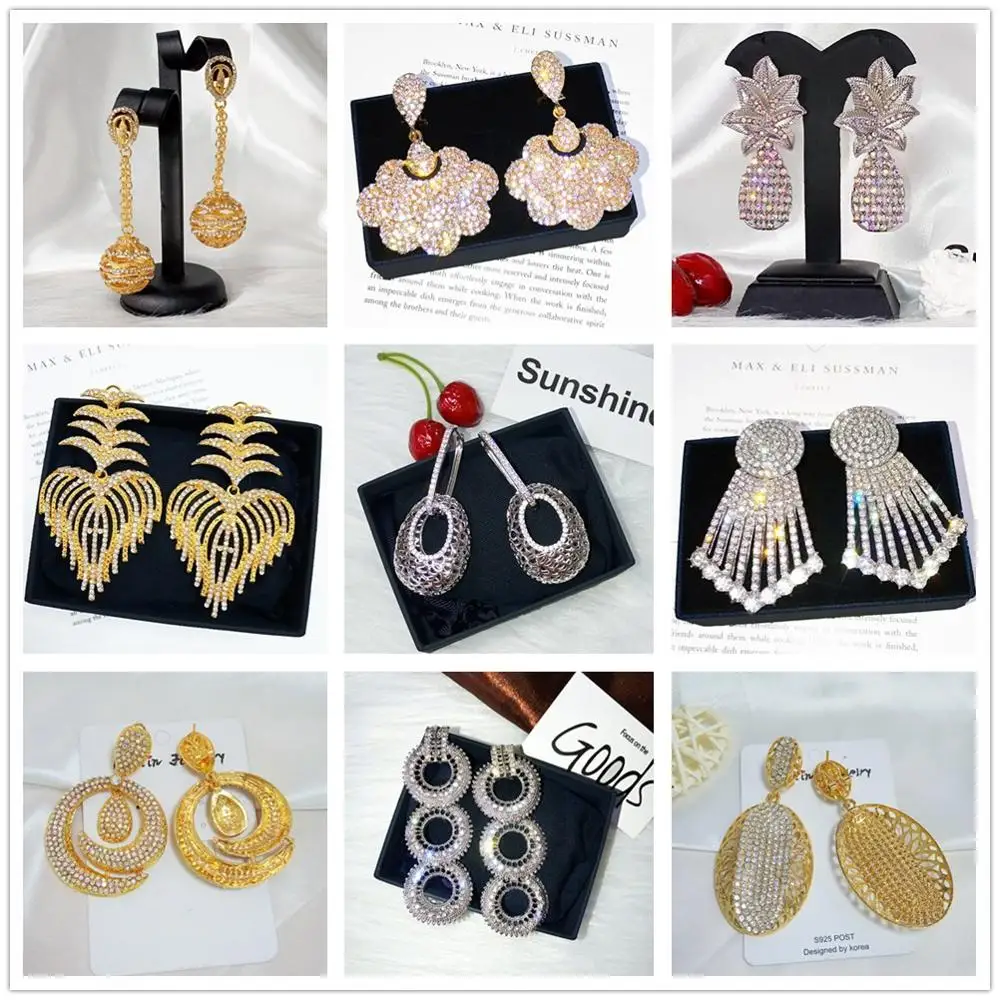 Сексуальные блестящие серьги капли с кристаллами для женщин камнями модные