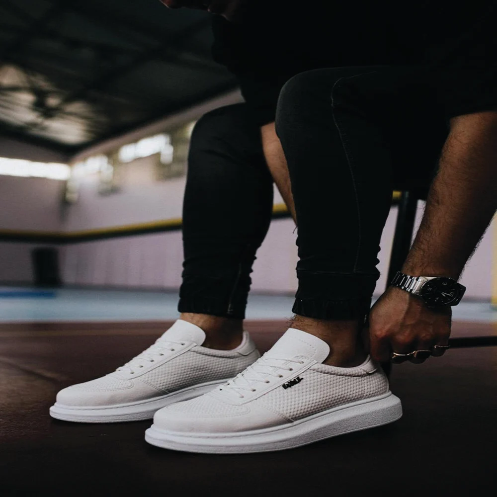 Knack Yüksek Taban Günlük Ayakkabı 042 Beyaz Şık Tasarım Shoes Men's Sports New Model Casual Stylish