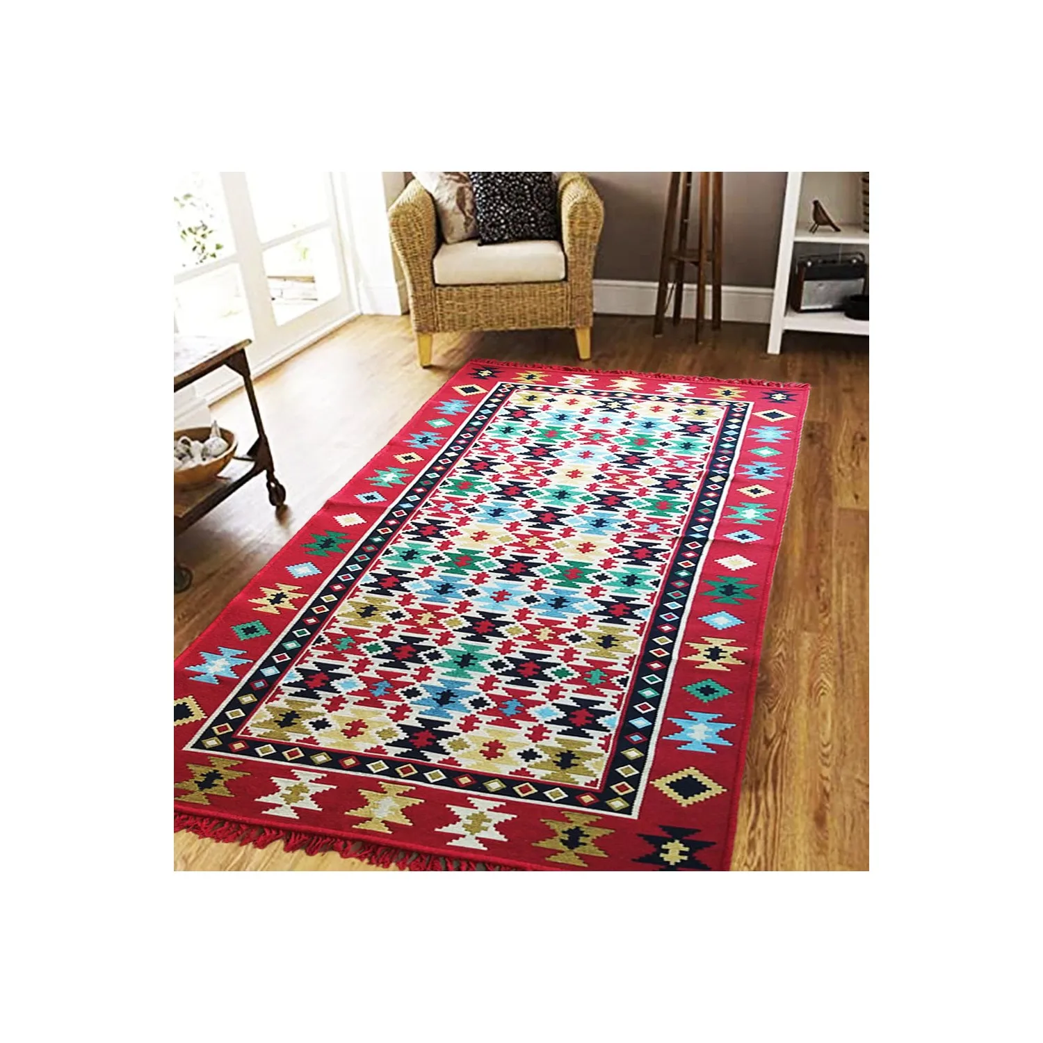 

Çift Taraflı Kilim - Otantik Yıldızlı Desen Kilim Yolluk