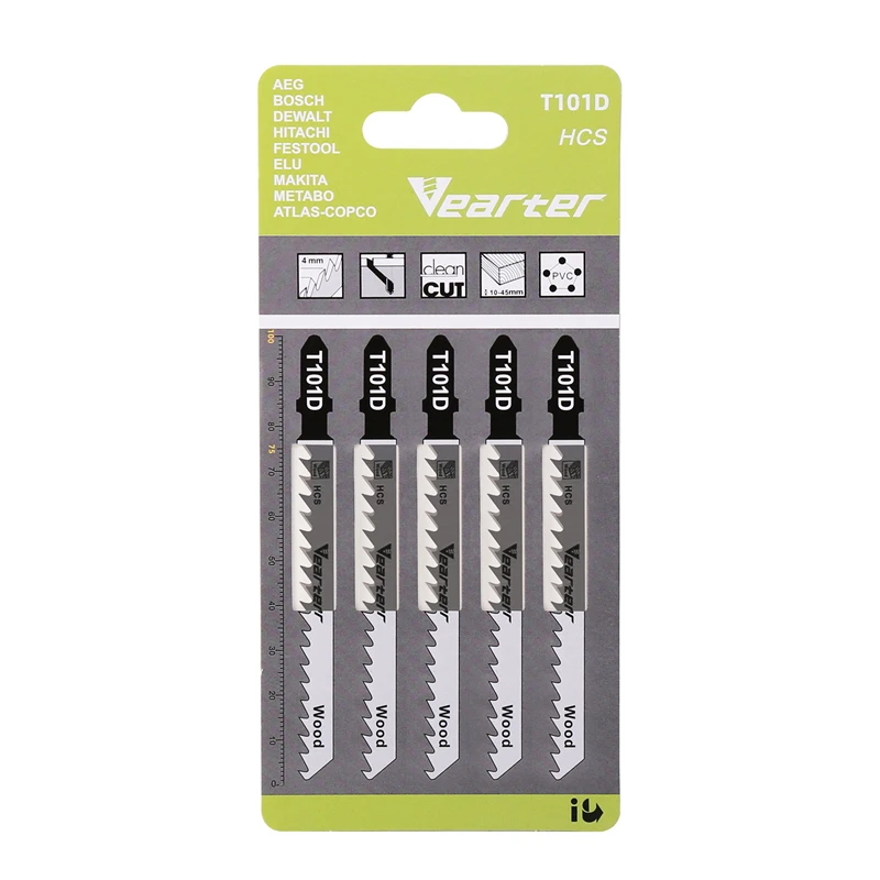 

Vearter полотна для лобзика T101D, 4 дюйма, HCS, 6TPI, 5 шт.