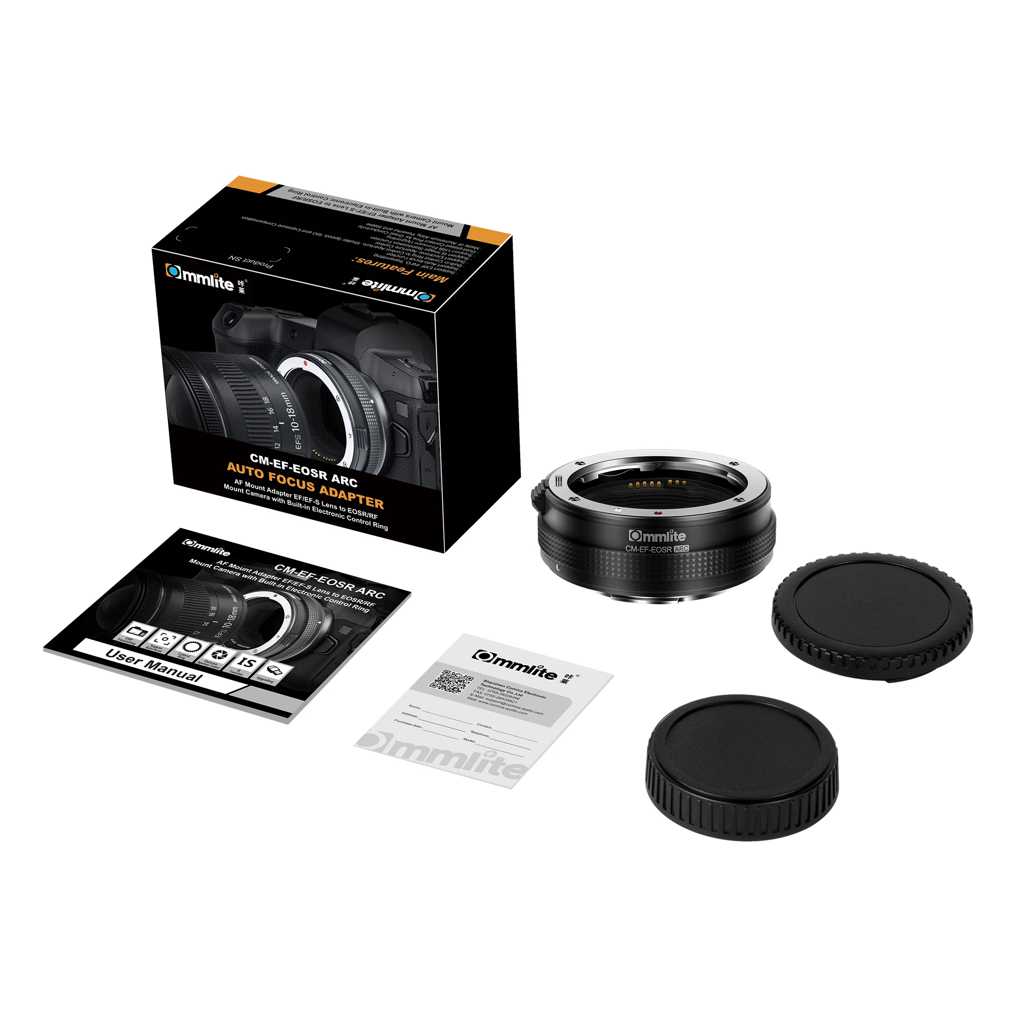 Адаптер для крепления объектива COMMLITE CM-EF-EOSR ARC AF EF/EF-S линзы камеры EOS R/RF со