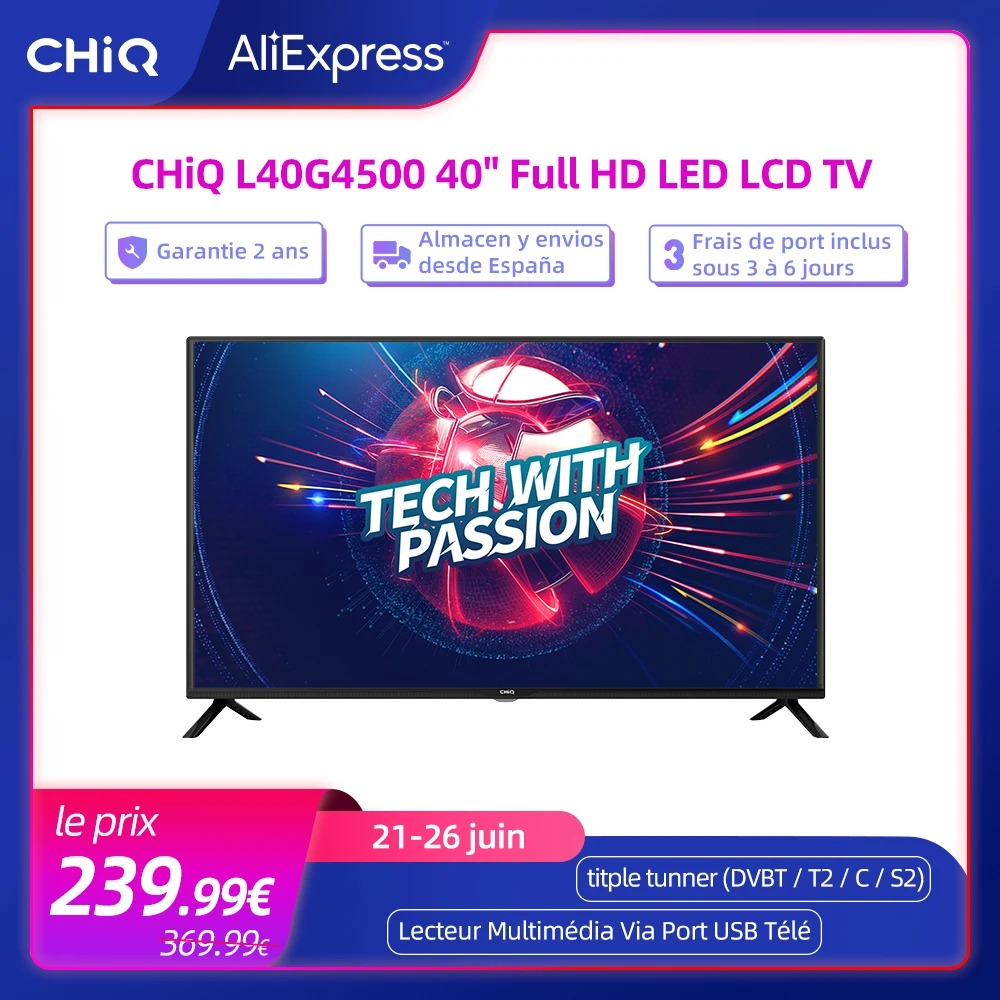 CHiQ L40G4500 40 &quotFull HD светодиодный ЖК дисплей ТВ дюймов (101 см) titple одноместная кровать