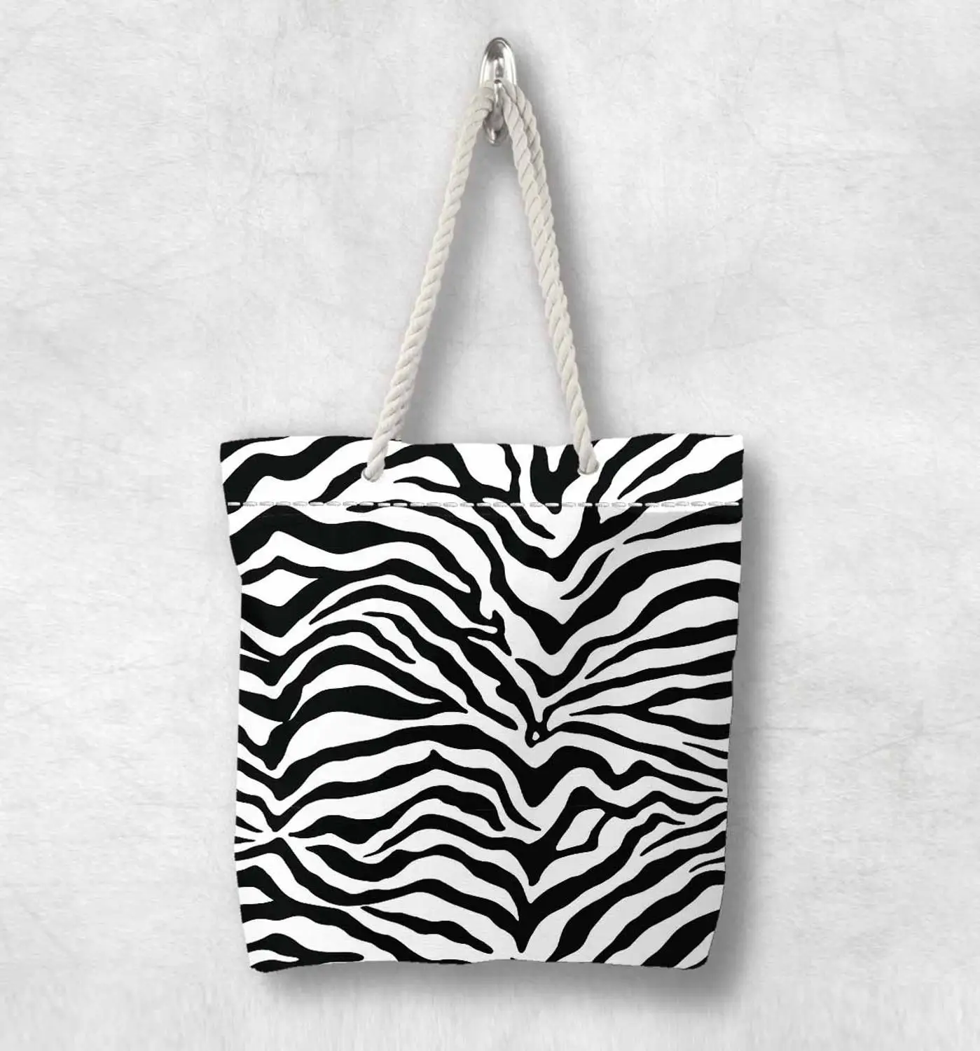 Еще черный белый цвет Зебра меха дизайн новые модные белые с веревочной ручкой