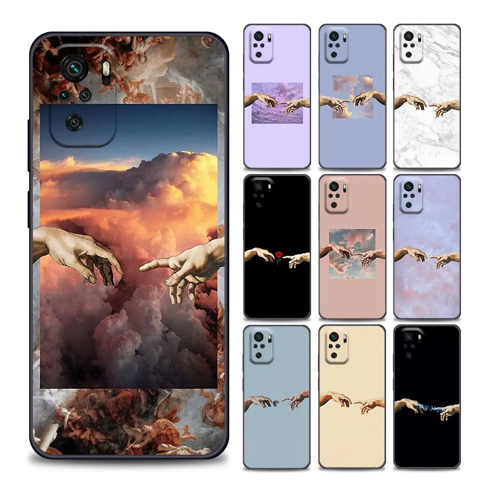 

Michelangelo Hands Phone Case for Redmi K20 30 Pro 9 A C i 40 Pro Plus 10 Pro Max 10 11 Soft Silicone Cover Coque Funda Capa