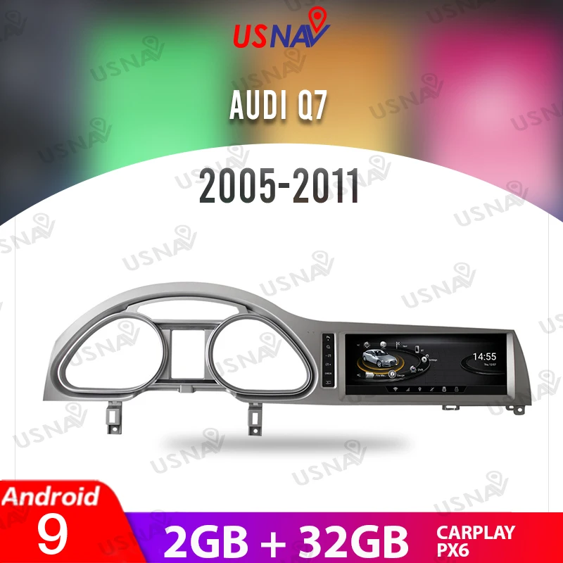 

USNAV 10,25 "для Audi Q7 2005-2011 Android 9 автомобильный аудио Радио Видео обоих концах для подключения внешних устройств к автомобильной мультимедийный ...