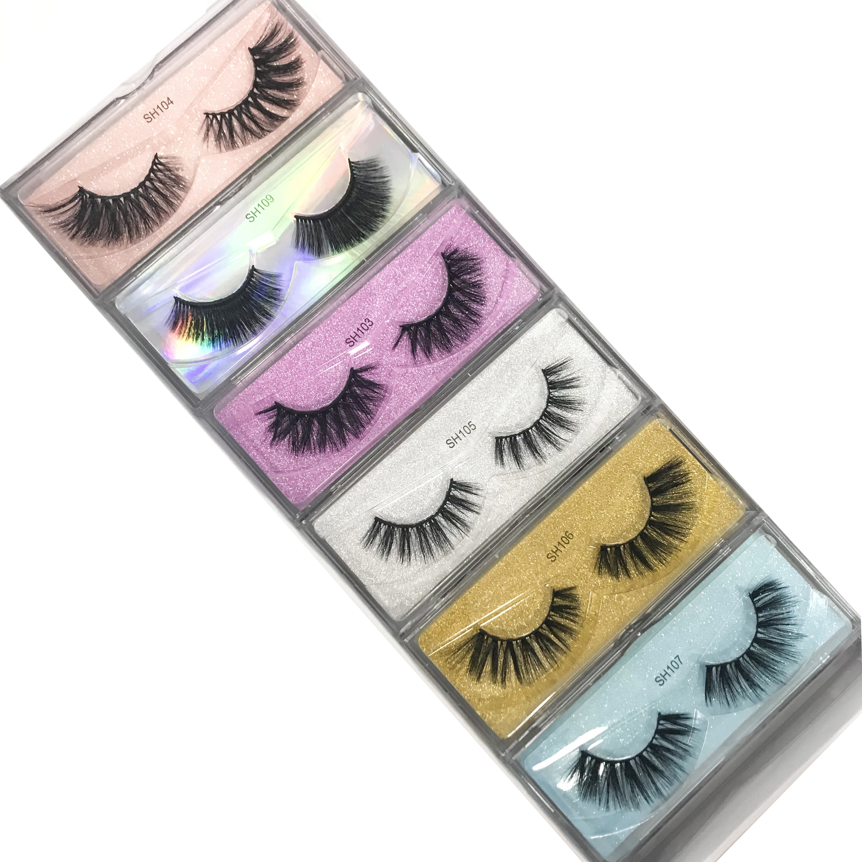 Shegoal Wholesale 30 pairs Eyelashes 3D Mink Lashes Handmade Dramatic Lashes 35 styles Magnet Silk lashes Faux Mink Eyelashes