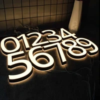 custom house number outdoor waterproof address sign for home apartment hotel door plates led luminous number sign address plaque