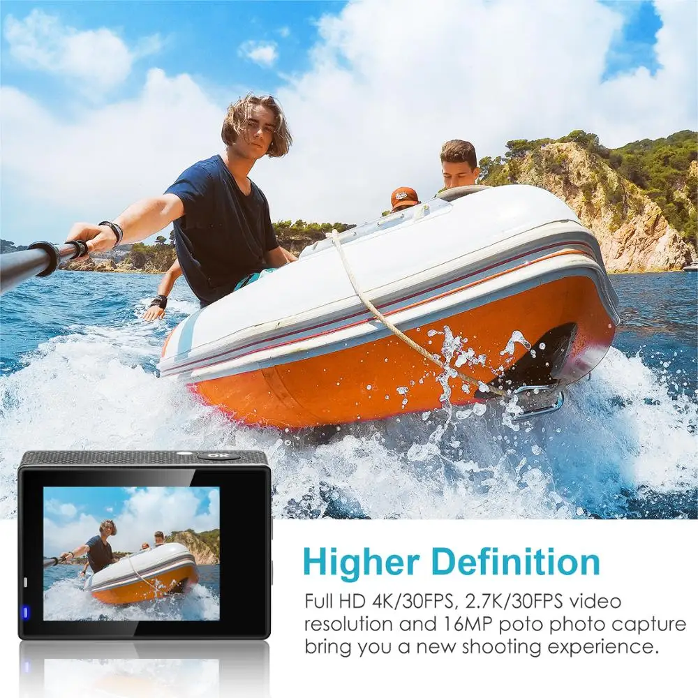 Neewer G1 Ultra HD 4K Комплект экшн камеры включает в себя 16 МП 98 футов подводную