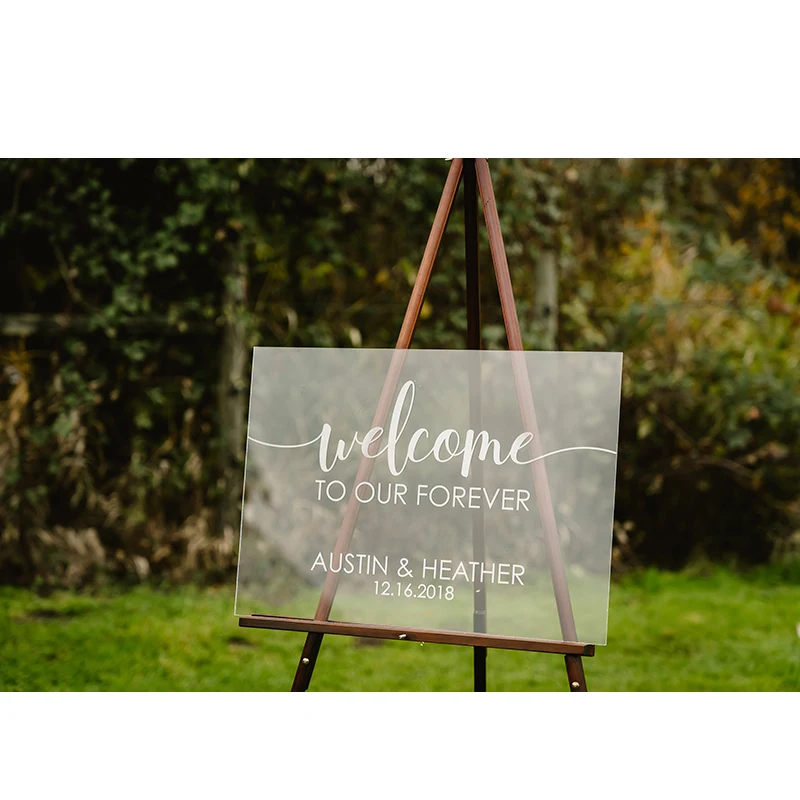 Прозрачный акриловый индивидуальный Современный Свадебный знак приветствуется