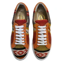 retro fashion women sneakers gray rug woman shoes orange leather shoes platform soles spring shoes