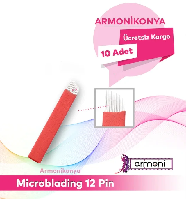 

Микроблейдинг 12 пин красный Перманентный макияж перманентные брови 222758133