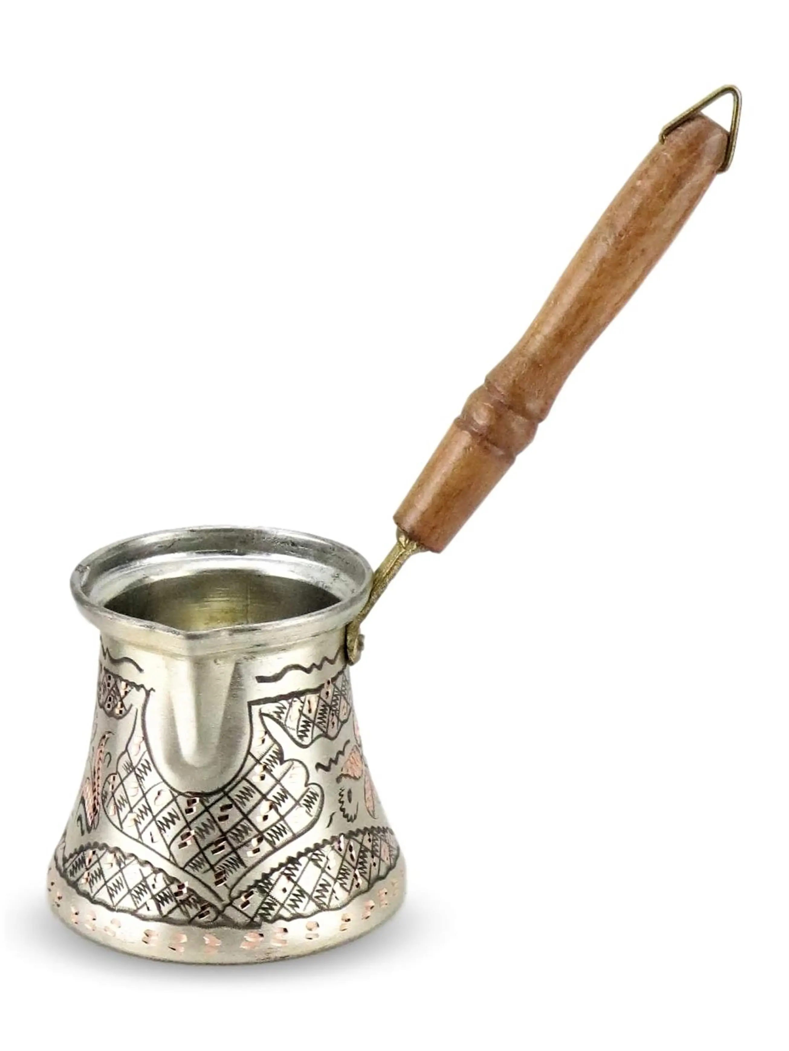 

Turkish Copper Coffee Pot Handmade Traditional Design Engraved Wooden Handle Inlaid Ottoman Arabic Coffee Espresso Pots free shi