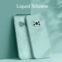 square liquid silicone phone case for xiaomi poco x3 pro nfc f3 gt m3 m4 pro redmi note 8 9 9s 10 pro max soft thin cover funda