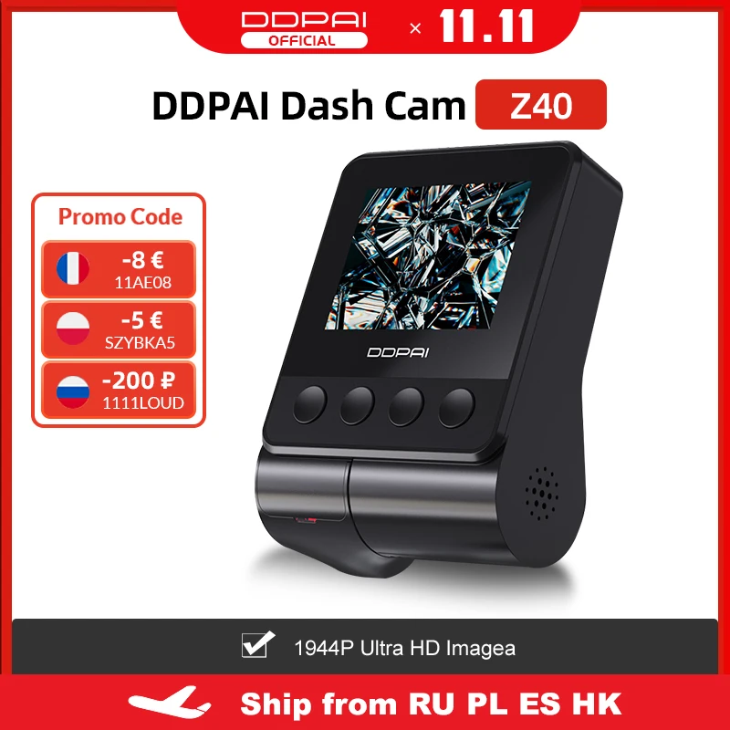 

DDPAI Z40 Dash Cam Dual Car Camera Recorder Sony IMX335 1944P HD Video GPS Tracking 360 Rotation Wifi DVR 24H Parking Protector