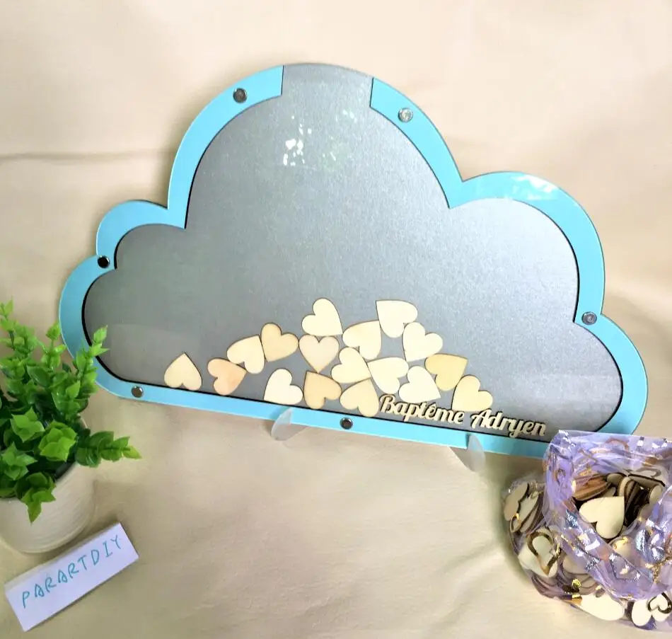 Индивидуальные деревенские деревянные Свадебные облака Гостевая книга Drop Box