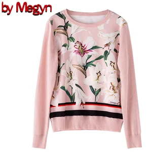 2020 вязаный женский модный женский свитер с длинным рукавом и цветочным принтом, Повседневный пуловер, женский свитер, шерстяной стильный милый свитер