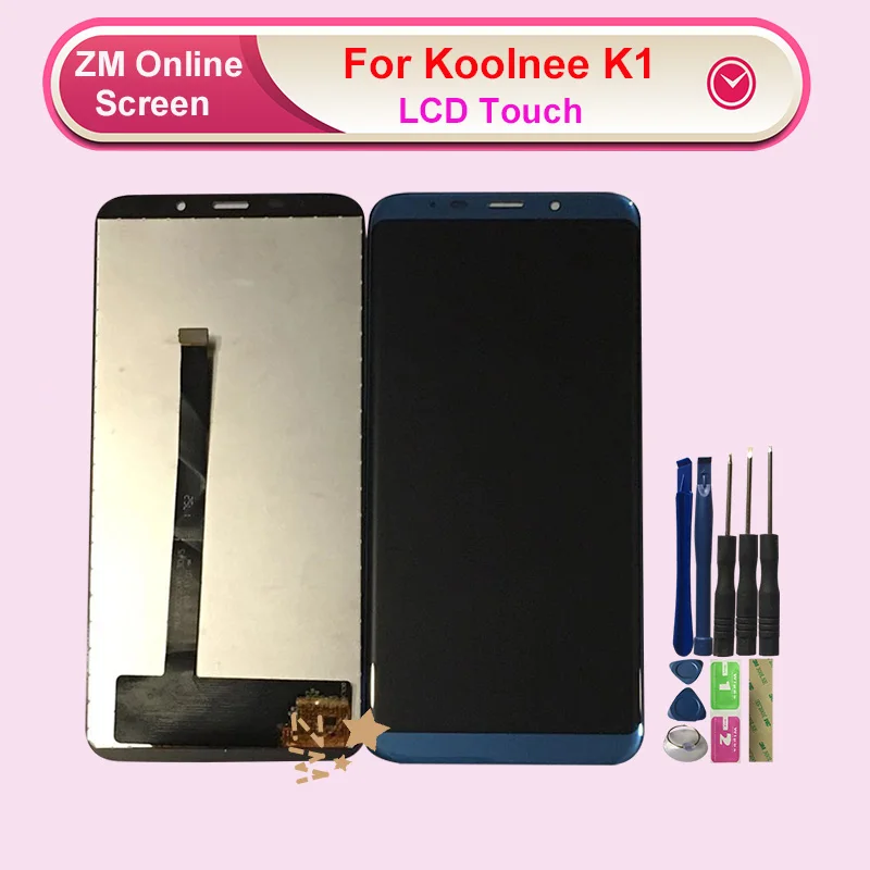 ЖК-дисплей для Koolnee K1 ЖК-дисплей Дисплей с кодирующий преобразователь сенсорного экрана в сборе Сменные с сенсорным экраном инструменты+ 3M Стикеры