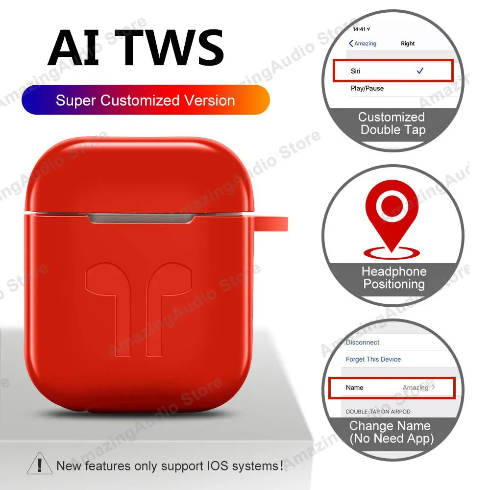 Супер версия AI TWS Air2 Магнитная крышка беспроводные Bluetooth наушники гарнитура