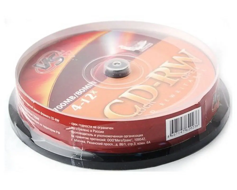Диск VS CD-RW 700Mb 8-12x 10 шт