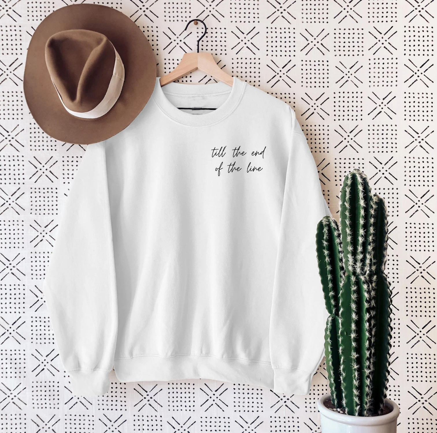 

Till' the End of the Line Sweatshirt pure cotton casual hipster slogan church pullovers quote grunge party youngs gift art tops