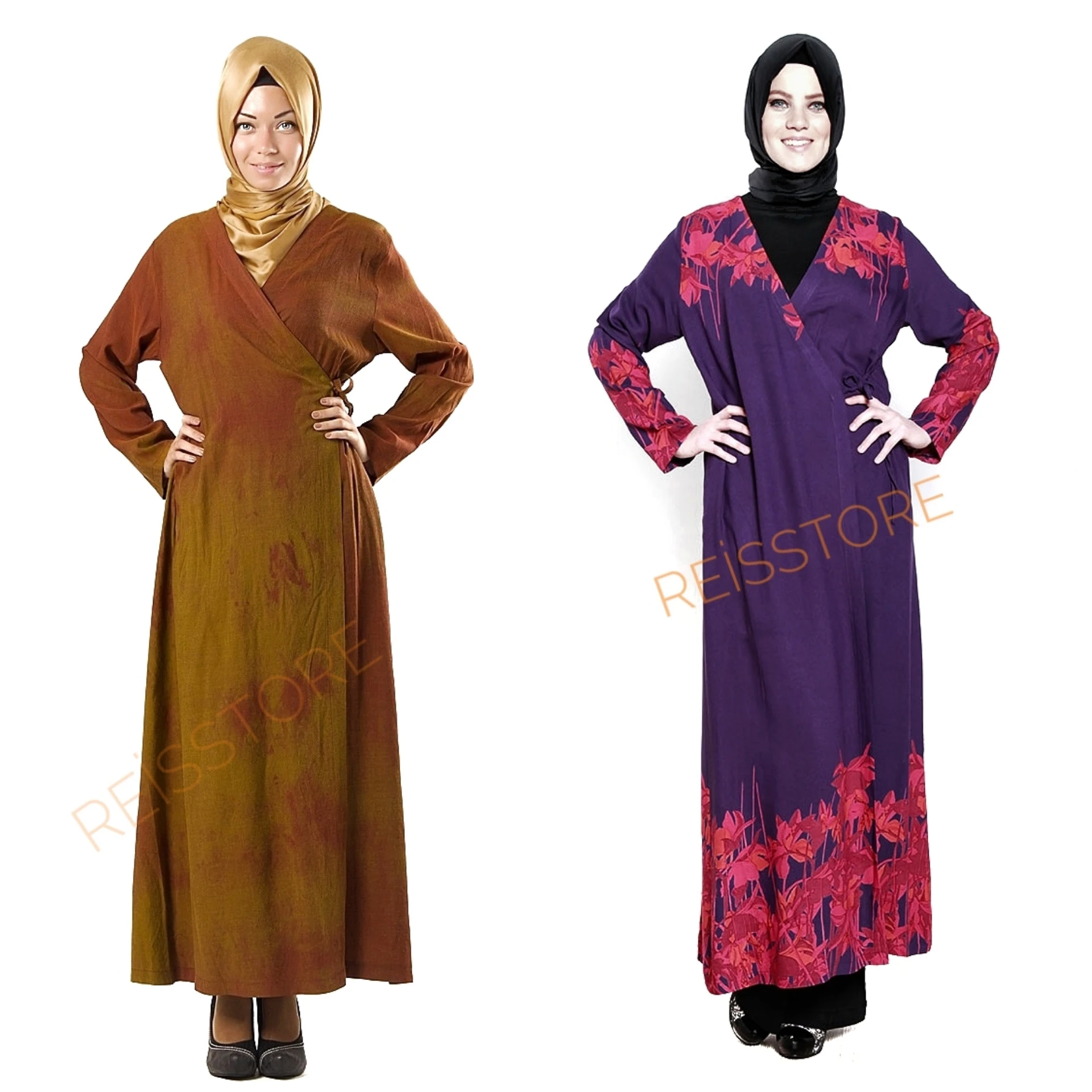 Платье абайя Исламская мусульманская с полным покрытием, двусторонняя молитва с боковым узелком, женская одежда, практичный пеньюар, Турци...