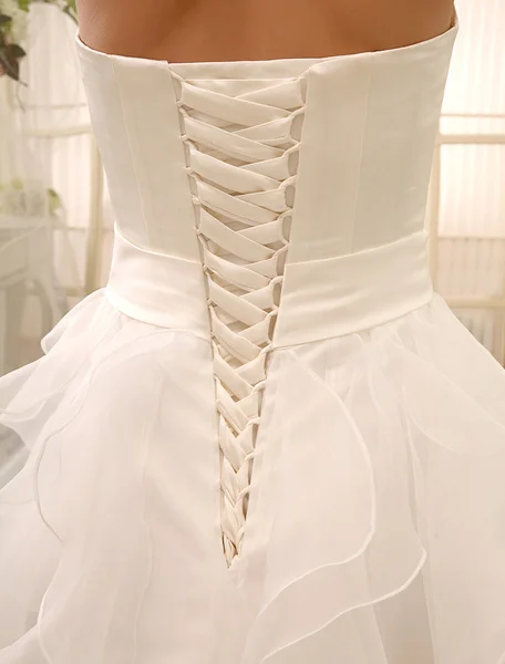 

Short Wedding Dress Strapless Tiered Bridal Dress Sweetheart Neckline Satin Knee Length Wedding Gown asymmetrical homecoming