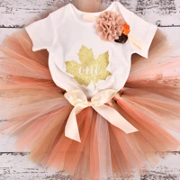 1 year baby girl tutu outfit 1st first birthday party outfits toddler infant cake smash photo props set bodysuit 3pcsset