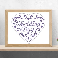 wedding day in heart frame wall sticker decal wedding sticker home bedroom wall art decoration a00564