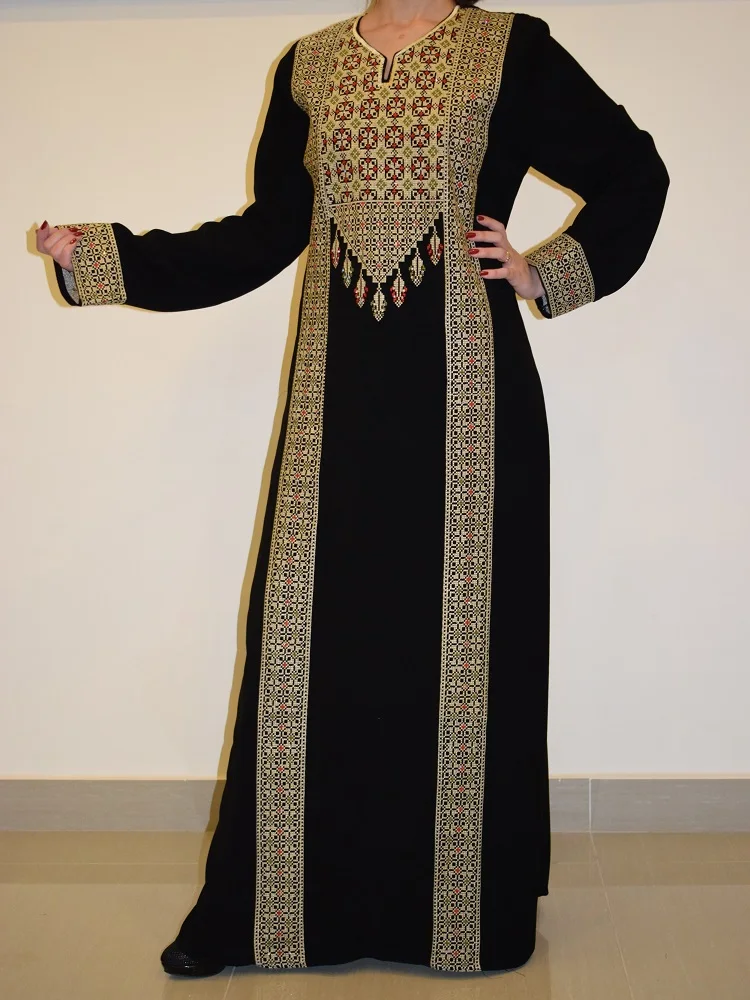 Женское винтажное платье-кафтан элегантное золотистое платье ручной работы |