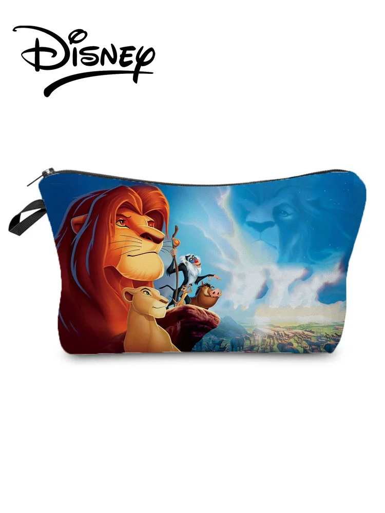 

Косметички с принтом «Король Лев» Disney, миниатюрная сумка для хранения с анимацией, голубая Высококачественная мультяшная Женская сумочка д...