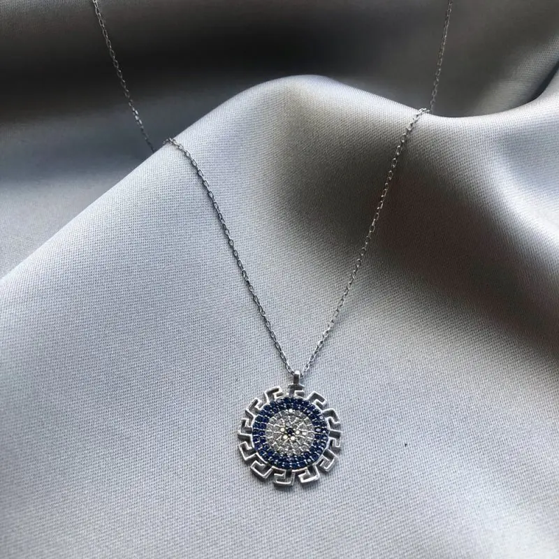 

EvilEye 925 Sterling Silver Necklace Women Girls Gift Jewelry Accessories Fashion Handmade Elegant Chain