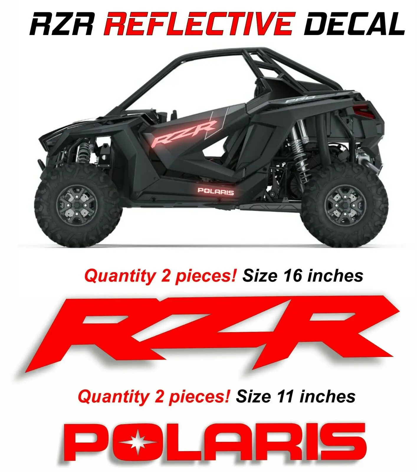 Наклейки POLARIS RZR светоотражающие яркие наклейки для багги защита кастомизация