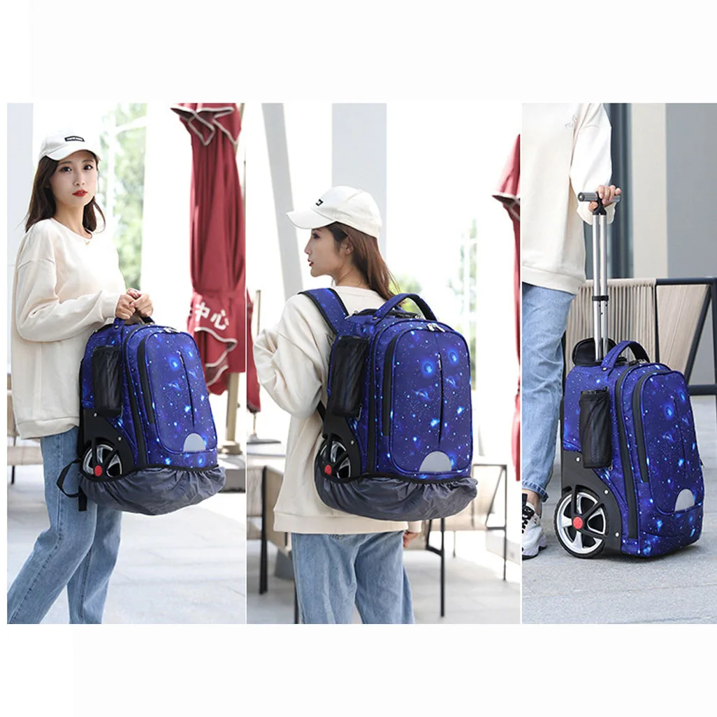 Холщовая Сумка на колесиках для ноутбука спортивный рюкзак плечо выходных и