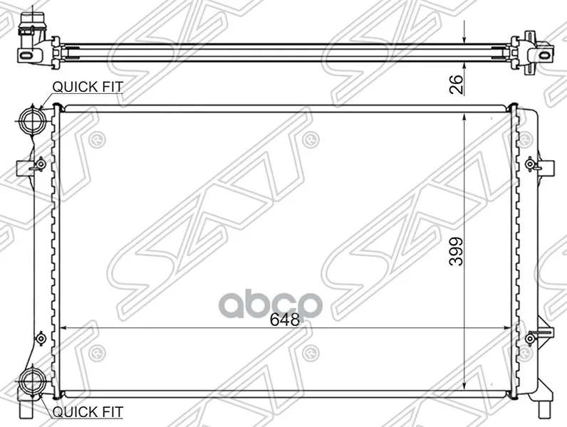 Радиатор Audi A3/S3 1.6/1.8/2.0 03-/Vw Golf V/Jetta/Caddy 1.4/1.6/2.0/2.5 05-/Vw Passat B6/Touran/Eo Sat арт. VW0004 |
