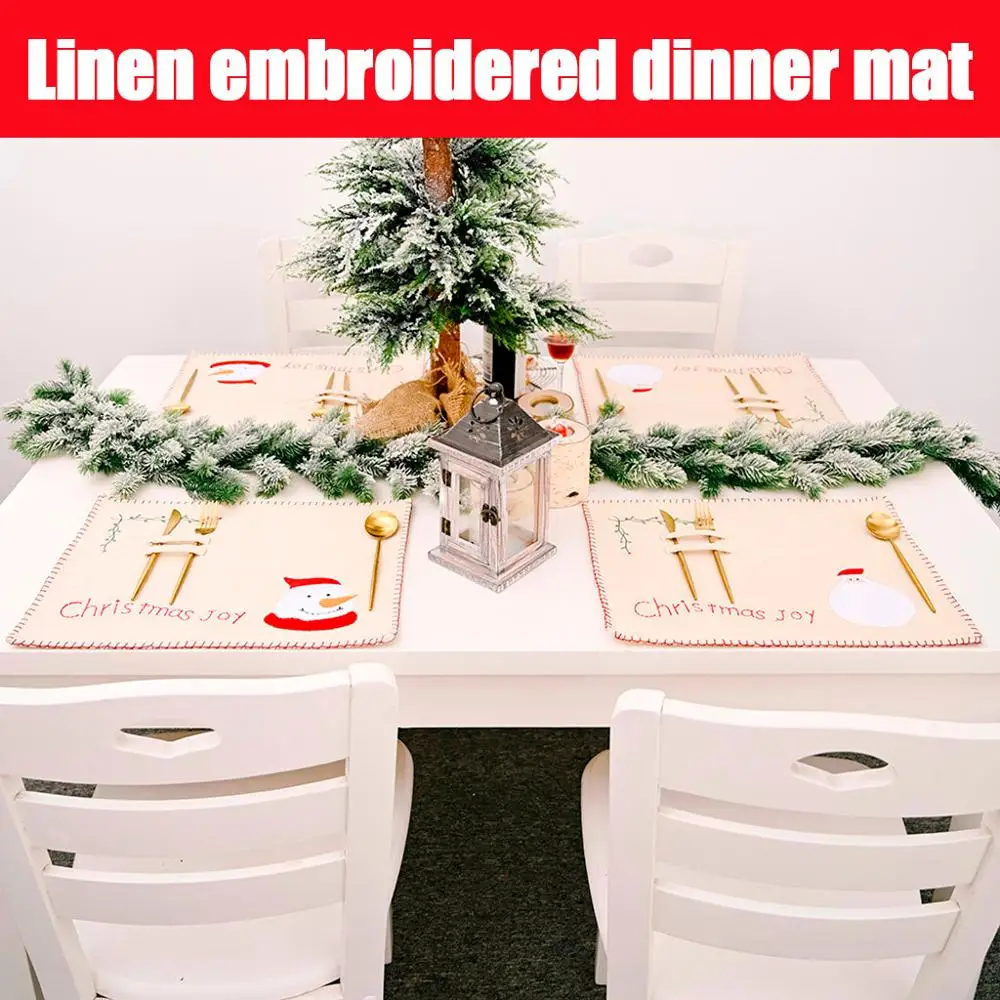 New Christmas Decoration Tablecloth Xmas Table Runner Dress Up Wedding Champagne Santa Tree Flower Mat Dining Supplies Navidad | Дом и сад