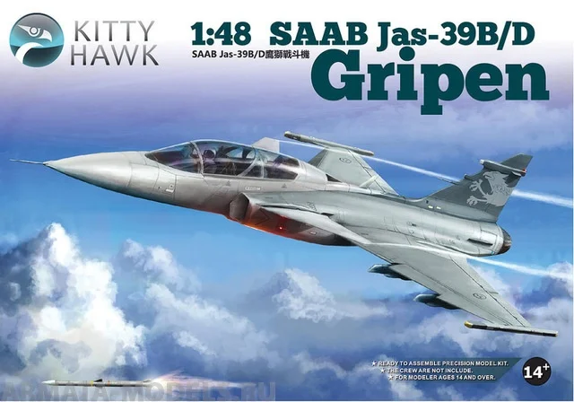 Kh80118 fighter JAS-39 b/d Gripen Kitty Hawk 1/48 | Airplane Model