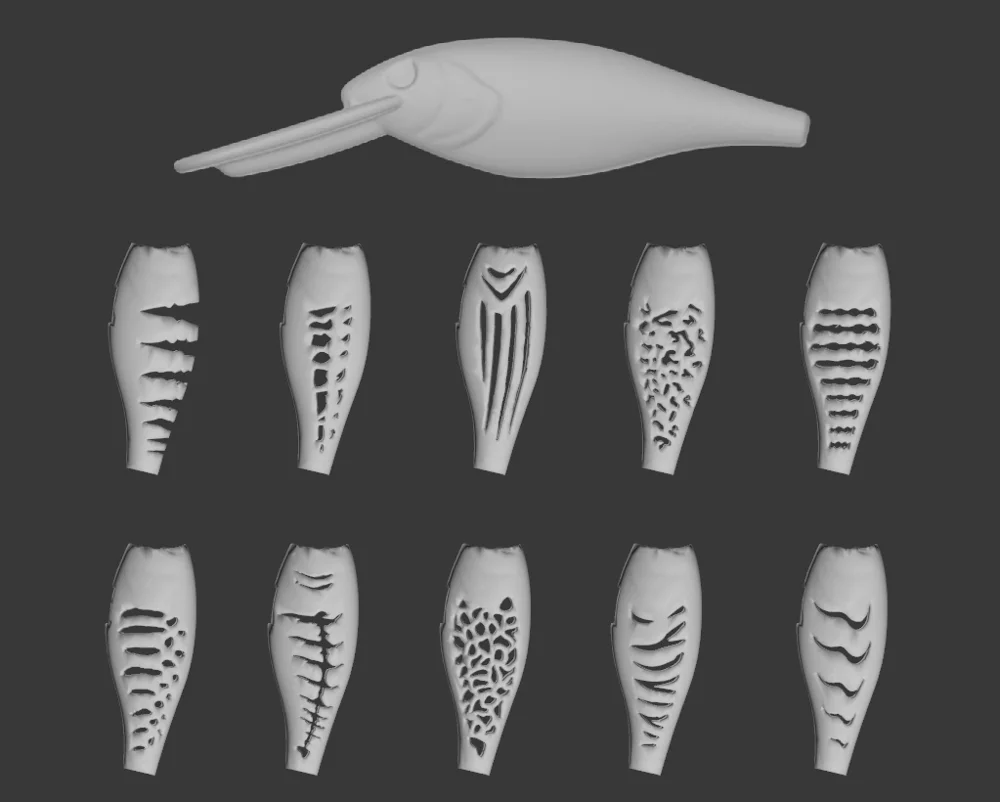 WLure жесткий пластиковый 3D Трафарет для крошечного воблера Джеркбейт кренкбейт UPC187|Наживки рыбной ловли| |
