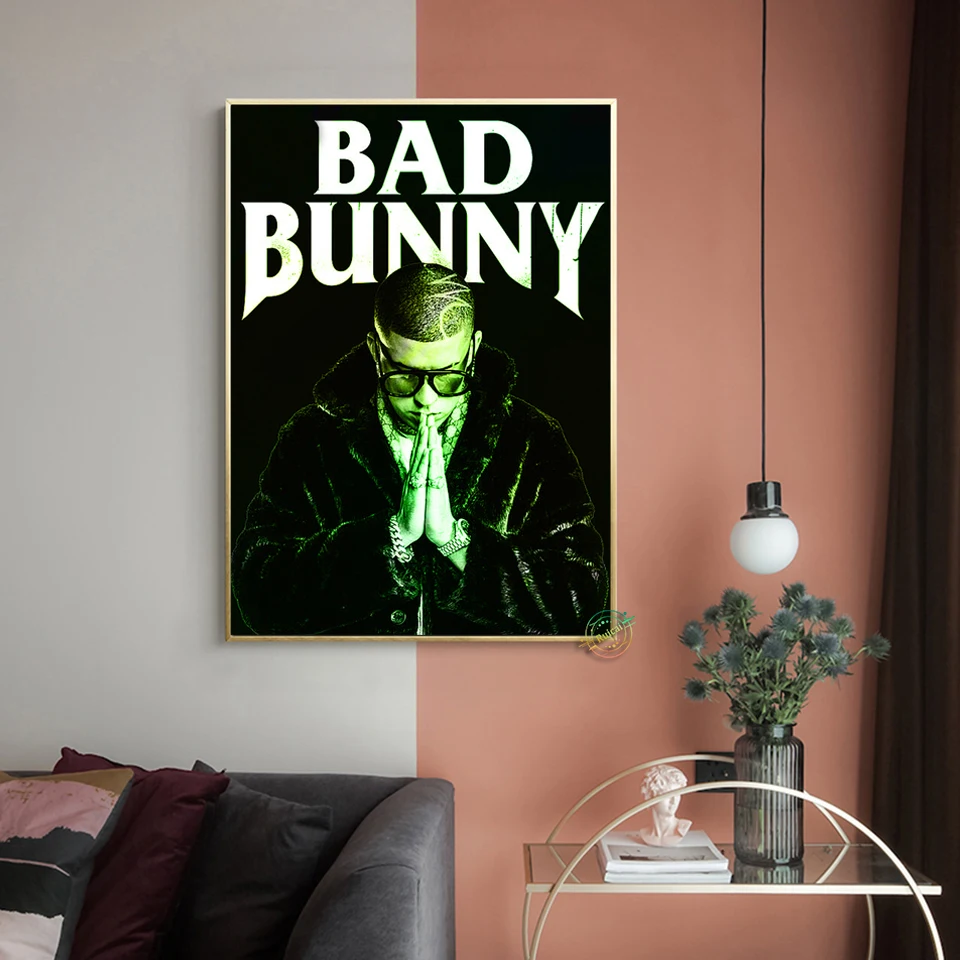 

Bad Bunny Poster Prints Painting Art Wall Pictures For Living Room Home Modern Club Bar Cafe Decor