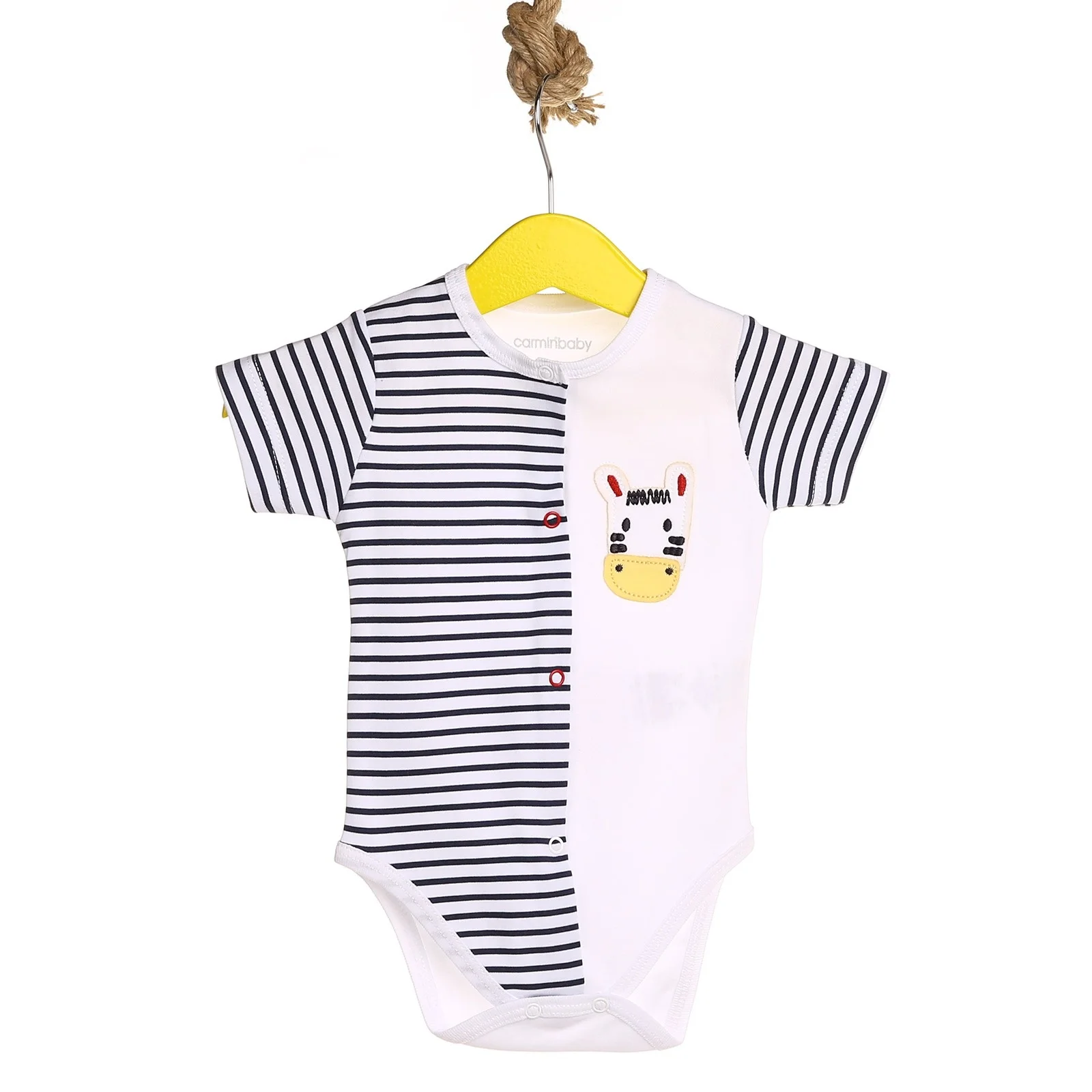 Ebebek Carmin/боди с короткими рукавами и вышивкой зебры для маленьких мальчиков |