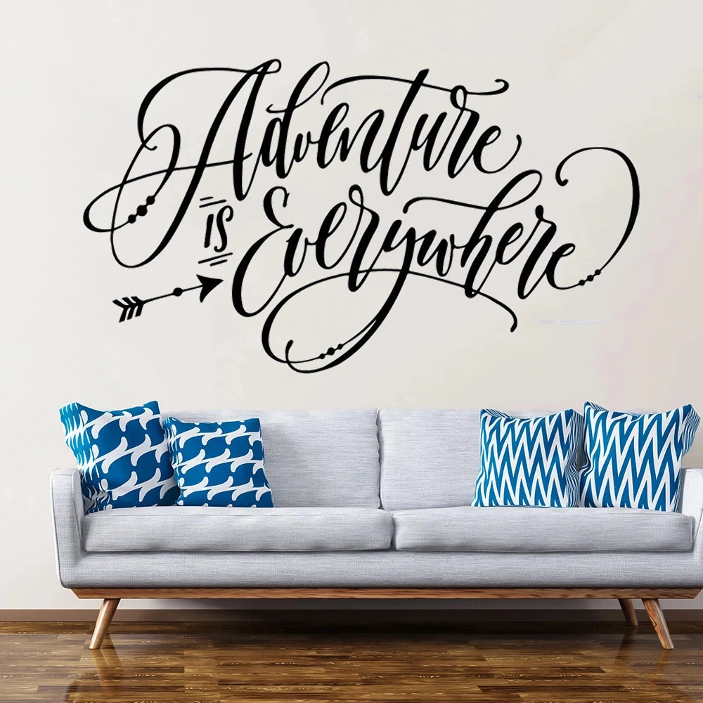 

Wall Decals Adventure Is Everywhere Quotes Stickers Removable Vinyl Murals For Bedrooms Livingroom Decor Poster HJ0875