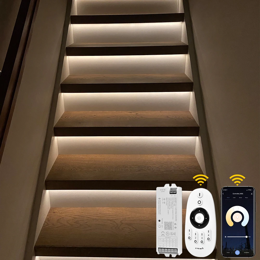 

12 Steps Bight white 4000K 0.5M led strip light for stair case-Plug and Play