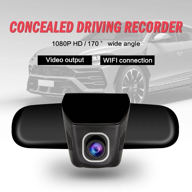 Скрытая автомобиля тире Камера DVR Wi-Fi Dash Cam 1080P Full HD спереди автомобиля Камера Регистраторы авто видео регистратор с 8/16/32 Гб TF карты