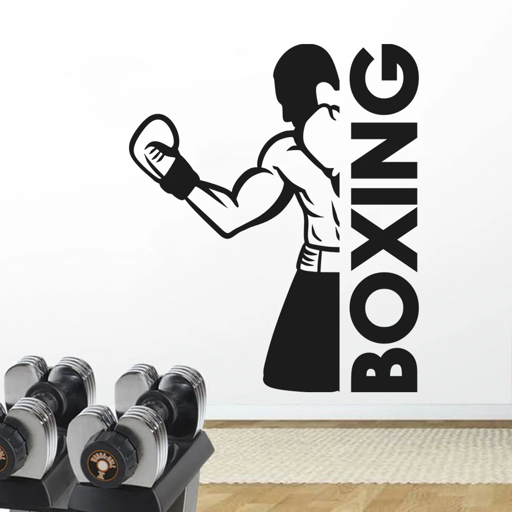 

Fashion Custom Boxing Wall Stickers Wallpaper Removable Vinyl Decals For Fitness Room Gym Livingroom Decoration Murals DW21942