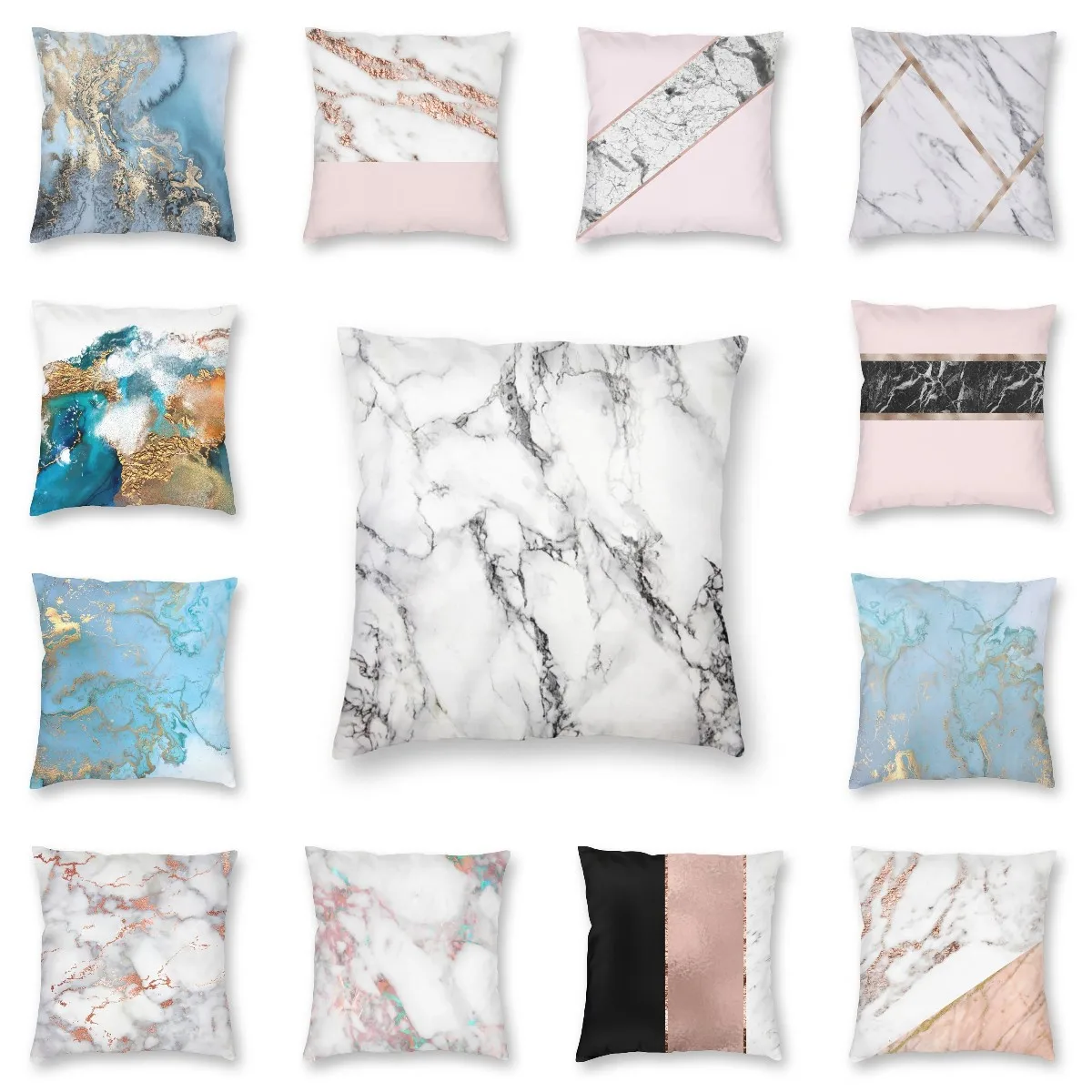 

Роскошные серые мраморные наволочки для диванных подушек домашняя декоративная текстура абстрактный узор квадратная наволочка 40x40 офисна...
