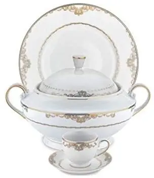 

Schafer Mega Collection Dinner Set - 85 Pieces - White-Material Type: Porcelain