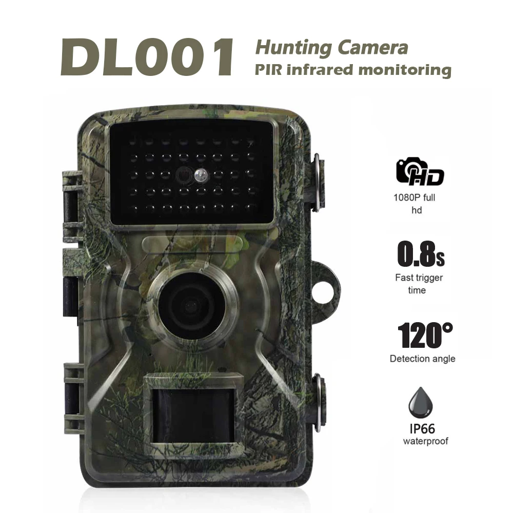 

DL001 Hunting Camera 12MP Wildlife Trail Camera HD Waterproof Monitoring Infrared Heat Sensing Night Vision Cam