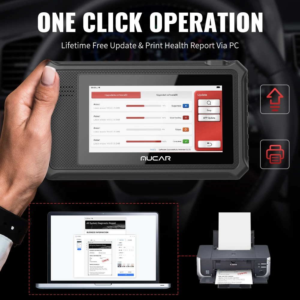 MUCAR VO6 Professional Auto OBD2 Scanner Полная система Все программное обеспечение ECU Coding Action Test 28