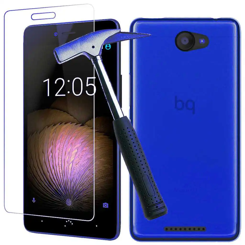 Гладкий Чехол из ТПУ для BQ Aquaris U Lite Blue + Защитная пленка закаленного