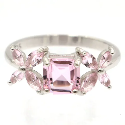Роскошный розовый кунцит для женщин, свадебные кольца для невесты из серебра 2,9 пробы, 20 Х9 мм Jazaz 925 г